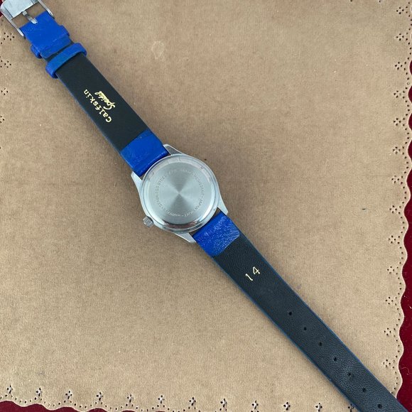 Vintage Silver Tone Eddie Bauer Watch New Blue 8 Inch Strap - Picture 6 of 7